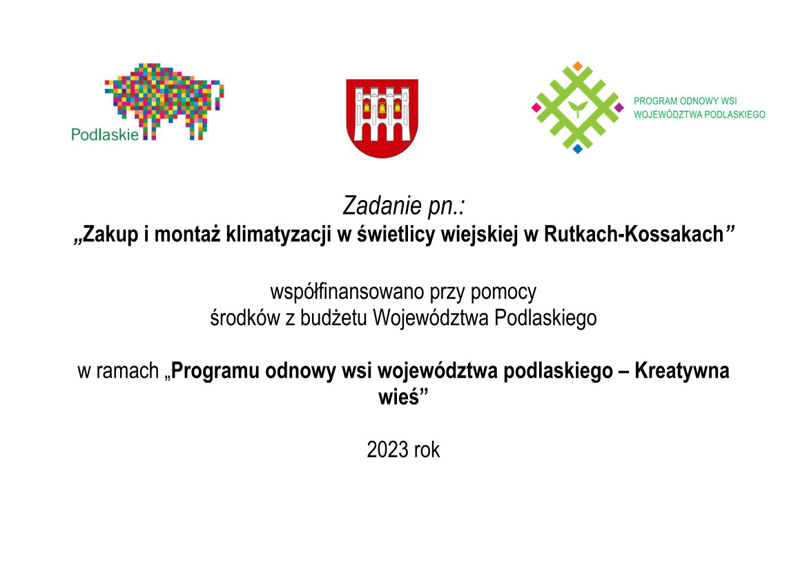 Tablica informacyjna kreatywna wieś dofinansowanie klimatyzacji